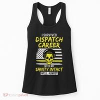 Retired Dispatcher 911 Thin Yellow Line Patriotic Women's Tank Top thumb 0