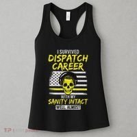 Retired Dispatcher 911 Thin Yellow Line Patriotic Women's Tank Top thumb 3