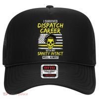 Retired Dispatcher 911 Thin Yellow Line Patriotic Hat thumb 0
