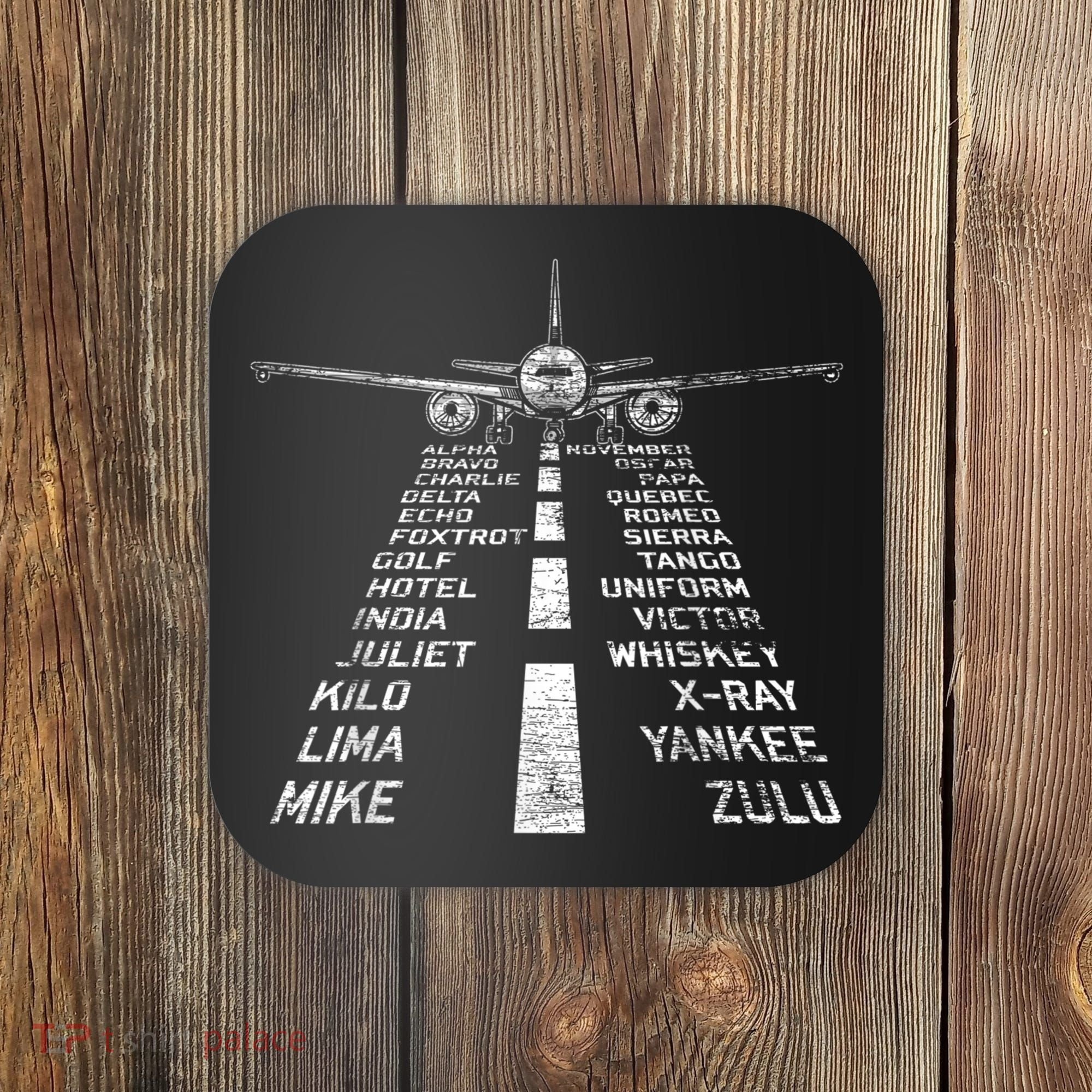 Retro Distressed Aviation Plane Pilot Coaster