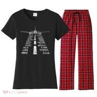 Retro Distressed Aviation Plane Pilot Women's Flannel Pajama Set thumb 0