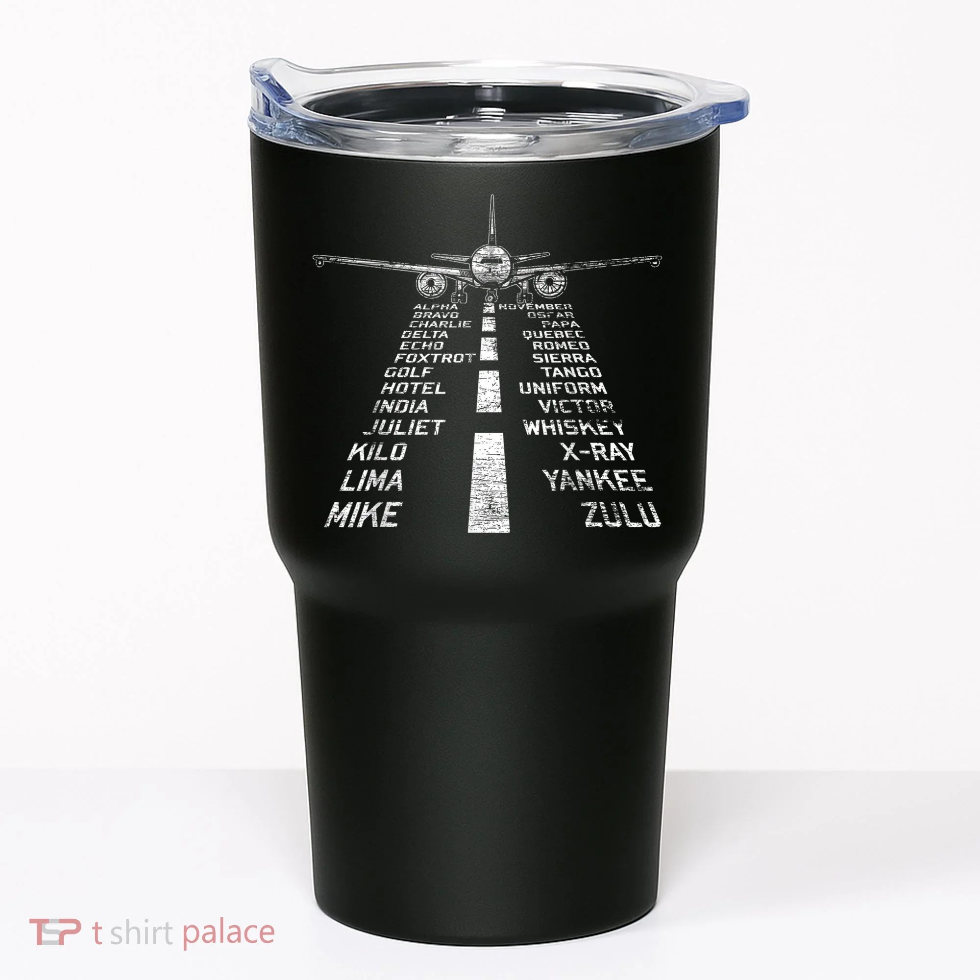 Retro Distressed Aviation Plane Pilot Tumbler