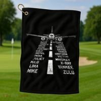 Retro Distressed Aviation Plane Pilot Golf Towel thumb 1