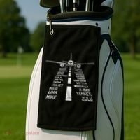 Retro Distressed Aviation Plane Pilot Golf Towel thumb 2