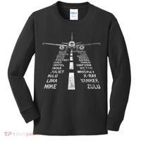 Retro Distressed Aviation Plane Pilot Kids Long Sleeve Shirt thumb 0