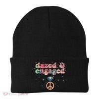 Retro Dazed And Engaged New Bride Wife Beanie thumb 0