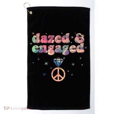 Retro Dazed And Engaged New Bride Wife Golf Towel