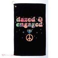 Retro Dazed And Engaged New Bride Wife Golf Towel thumb 0