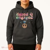 Retro Dazed And Engaged New Bride Wife Hoodie thumb 2