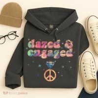 Retro Dazed And Engaged New Bride Wife Hoodie thumb 4