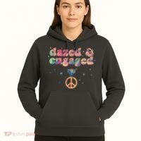 Retro Dazed And Engaged New Bride Wife Hoodie thumb 5