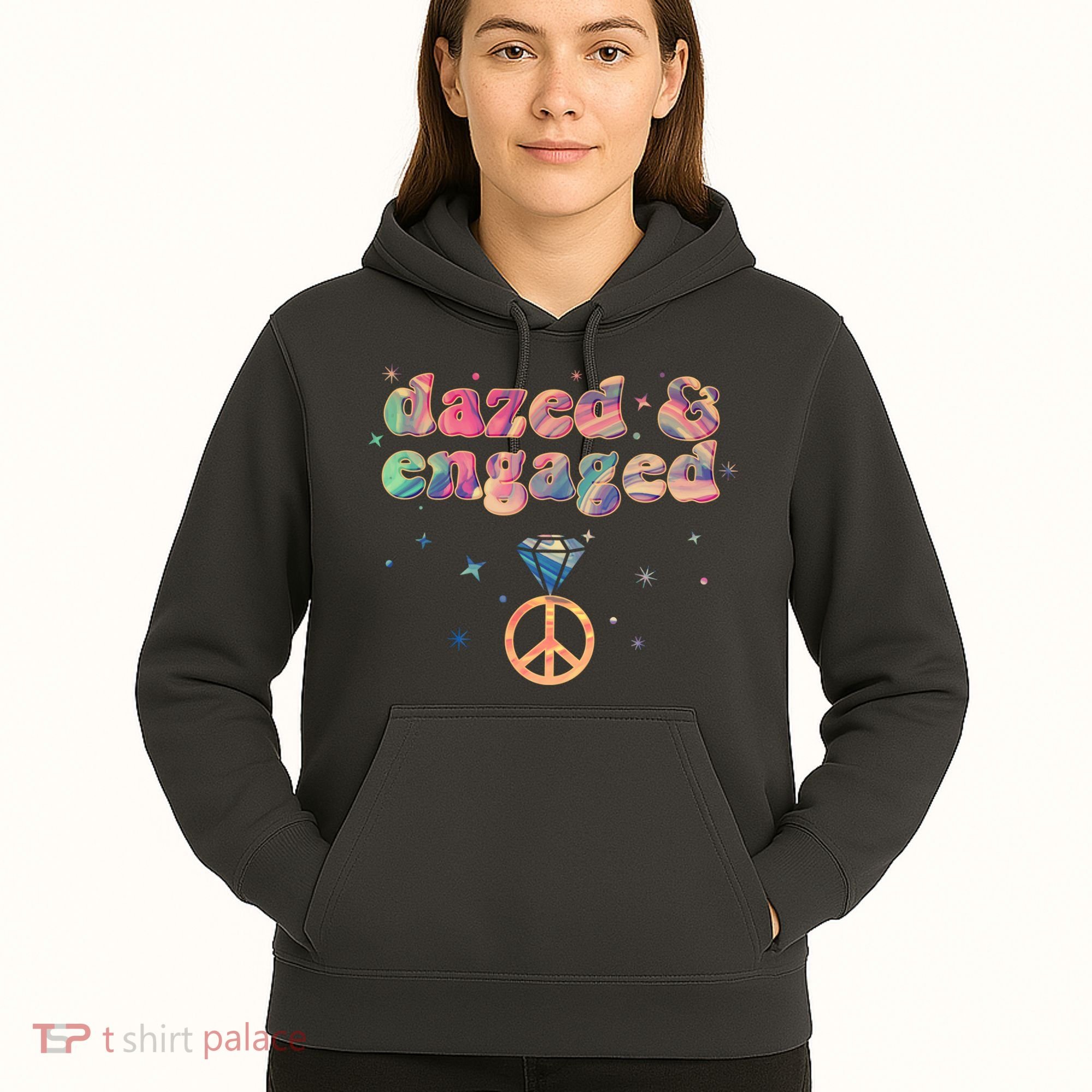Retro Dazed And Engaged New Bride Wife Hoodie