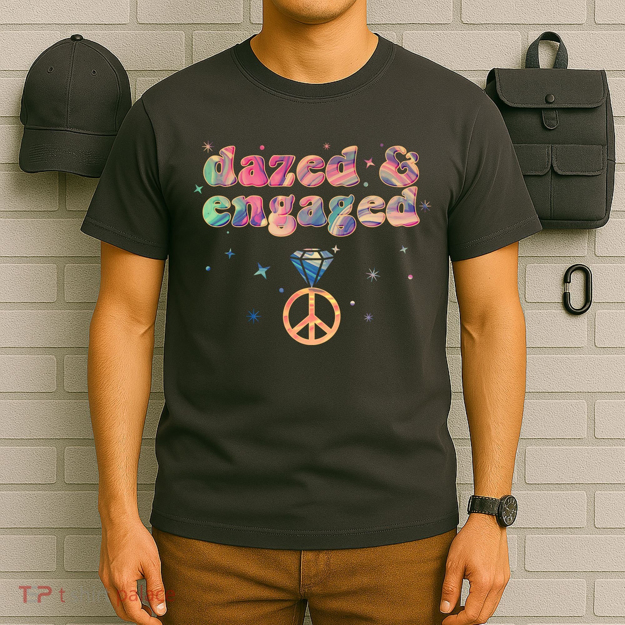 Retro Dazed And Engaged New Bride Wife T-Shirt