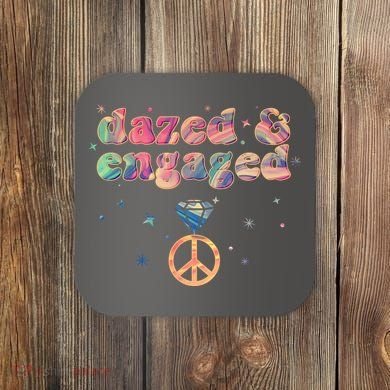 Retro Dazed And Engaged New Bride Wife Coaster