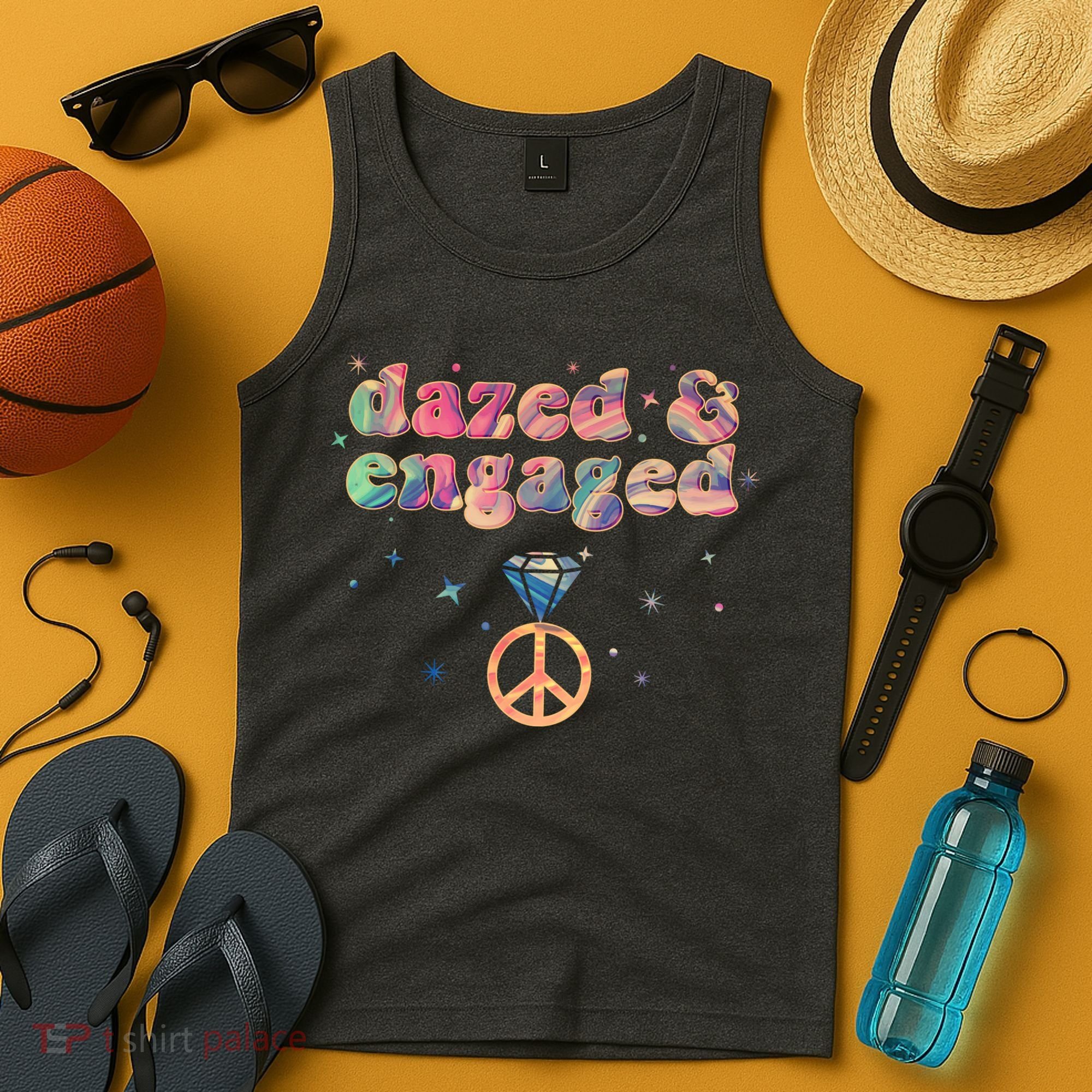 Retro Dazed And Engaged New Bride Wife Tank Top