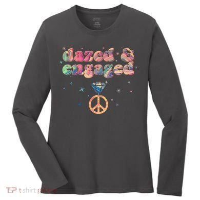 Retro Dazed And Engaged New Bride Wife Women's Long Sleeve Shirt
