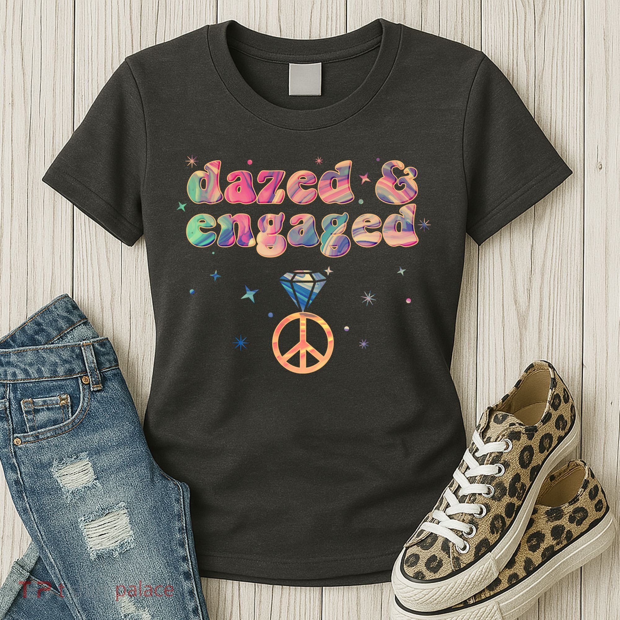 Retro Dazed And Engaged New Bride Wife Women's T-Shirt