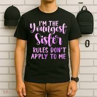 Rules Don't Apply To Me Youngest Sister 3 Sisters Matching T-Shirt thumb 6