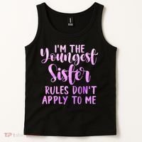 Rules Don't Apply To Me Youngest Sister 3 Sisters Matching Tank Top thumb 2