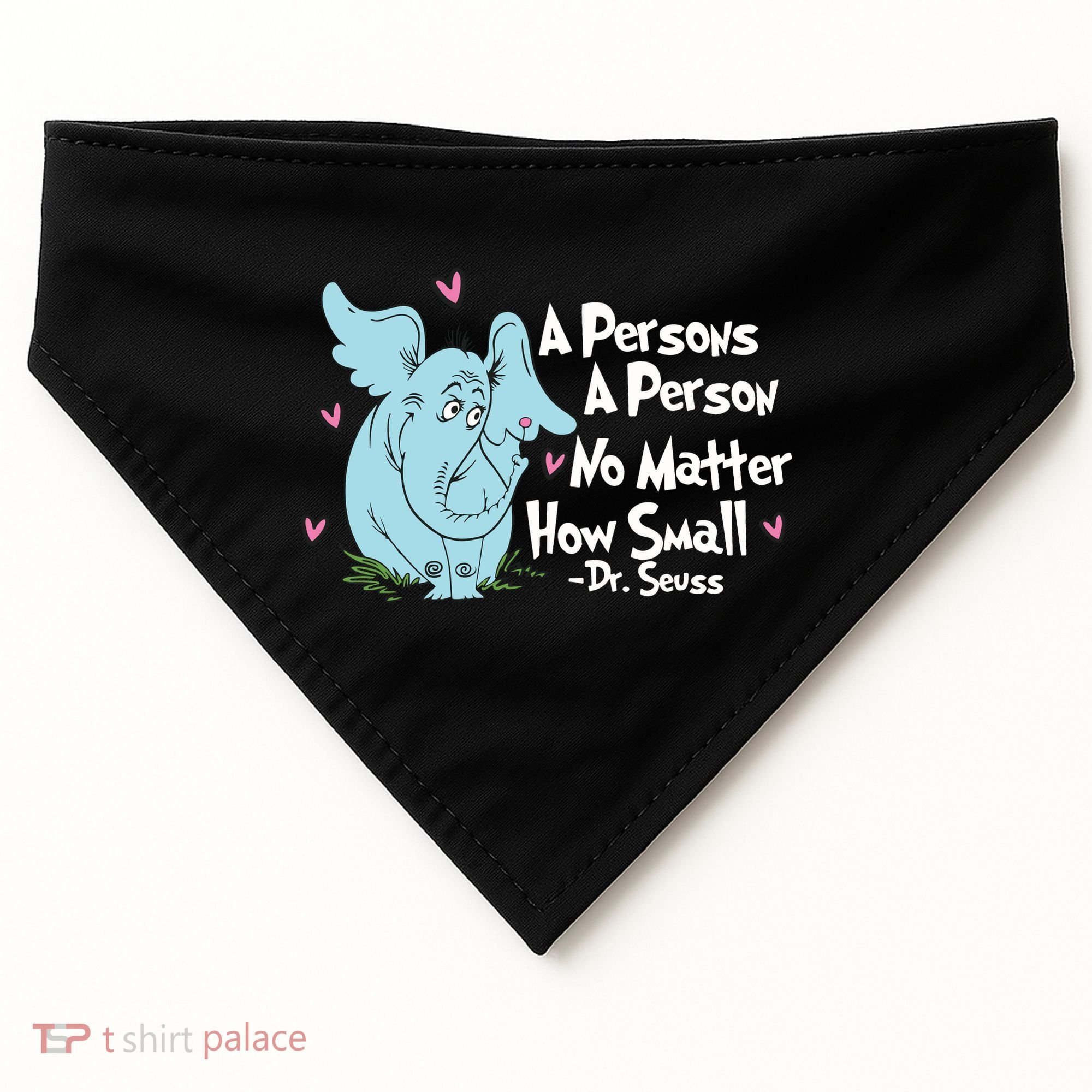 Reading Day A Persons A Person No Matter How Small Funny Teacher USA-Made Doggie Bandana