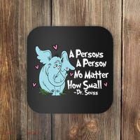 Reading Day A Persons A Person No Matter How Small Funny Teacher Coaster thumb 0