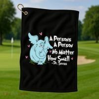 Reading Day A Persons A Person No Matter How Small Funny Teacher Golf Towel thumb 1
