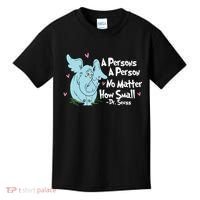 Reading Day A Persons A Person No Matter How Small Funny Teacher Kids T-Shirt thumb 0