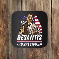 Ron Desantis AmericaS Governor Florida Us Flag Coaster thumb 0