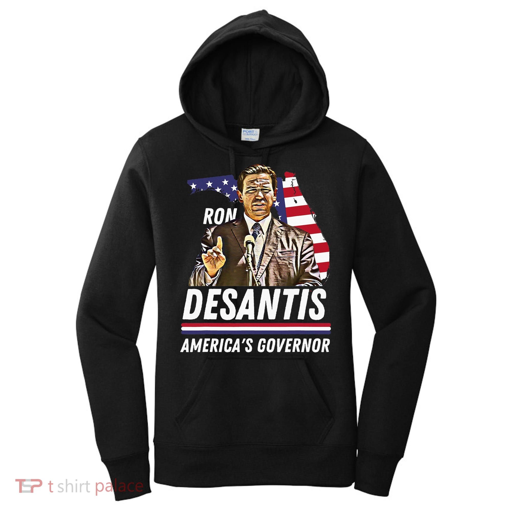 Ron Desantis AmericaS Governor Florida Us Flag Women's Hoodie
