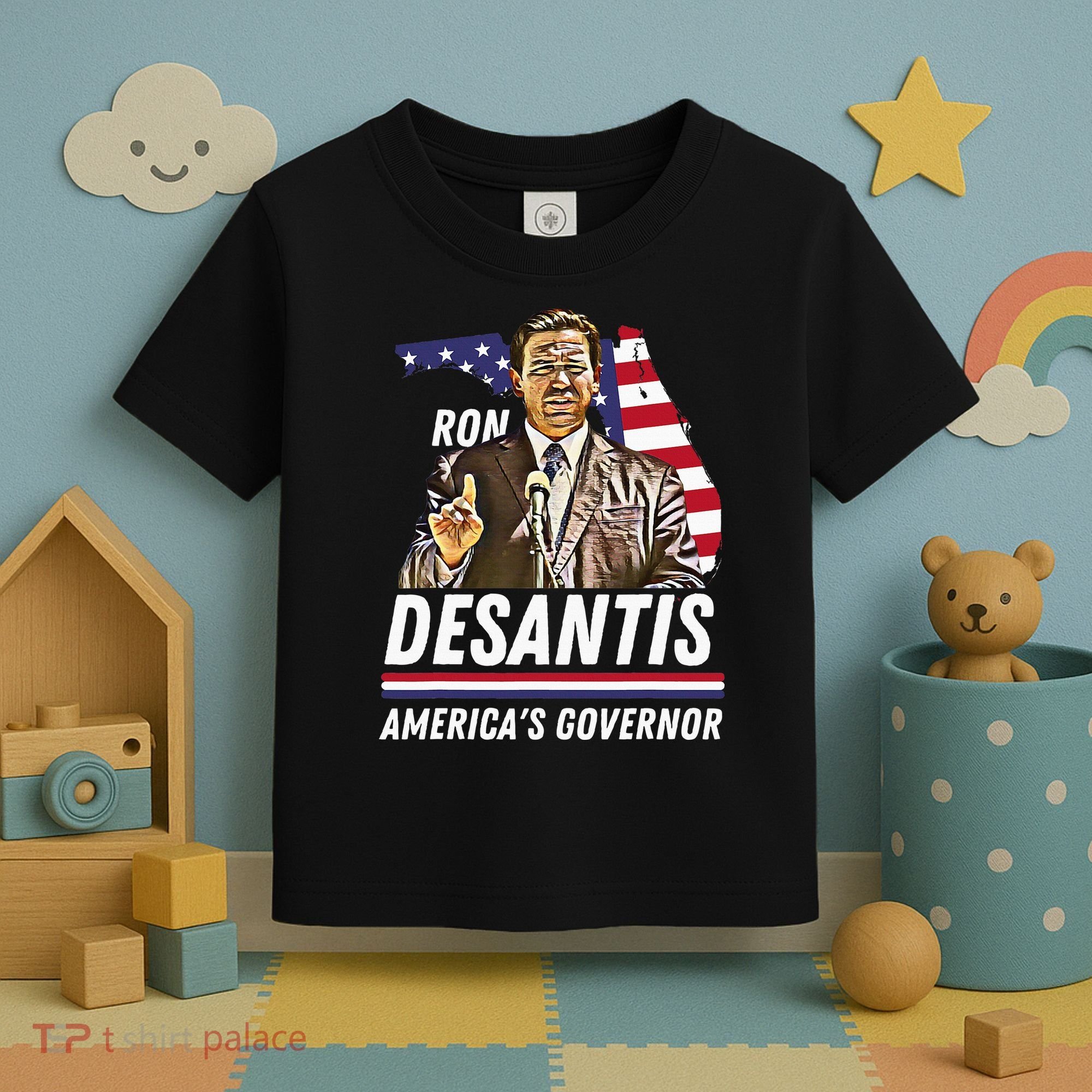 Ron Desantis AmericaS Governor Florida Us Flag Toddler T-Shirt