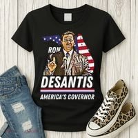 Ron Desantis AmericaS Governor Florida Us Flag Women's T-Shirt thumb 3