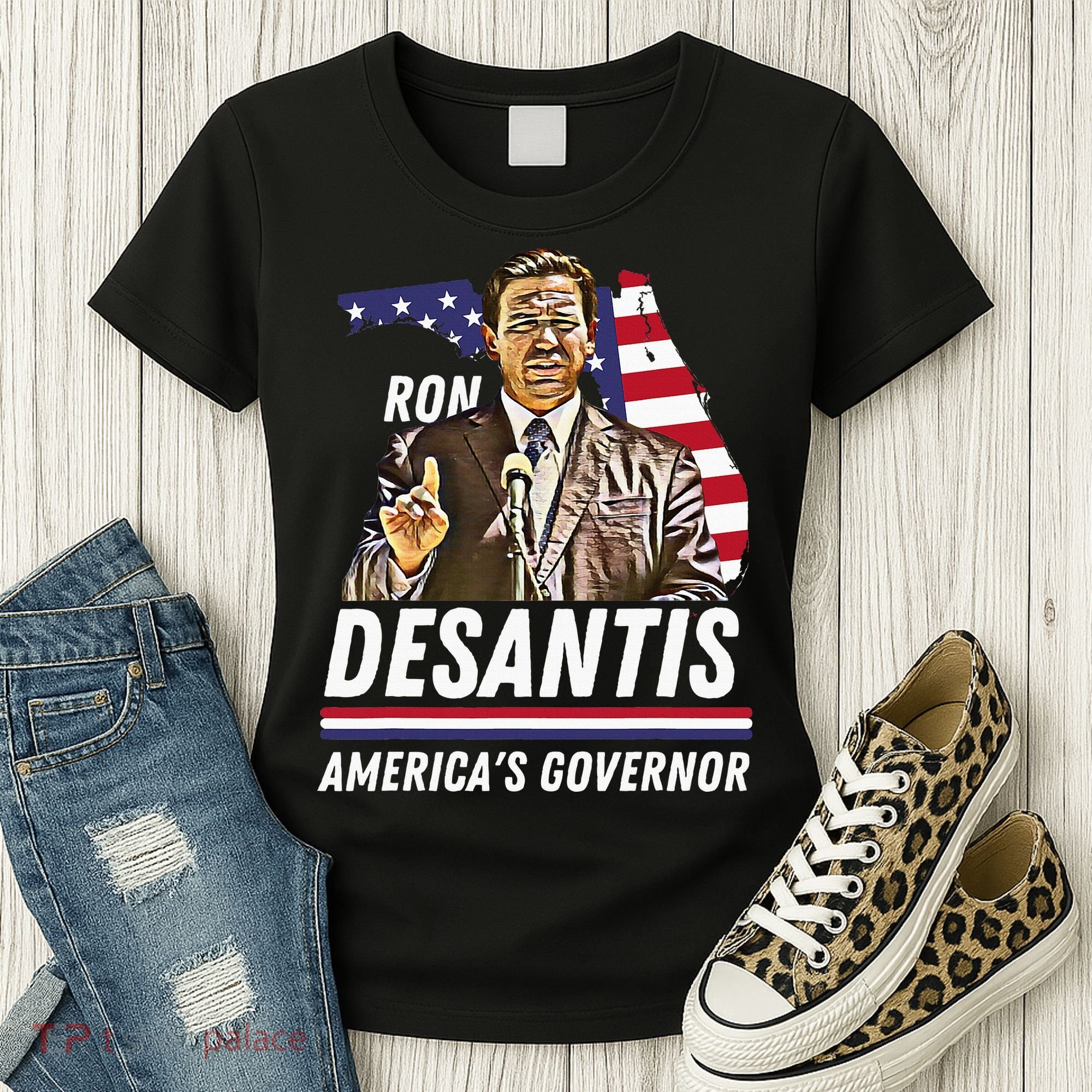 Ron Desantis AmericaS Governor Florida Us Flag Women's T-Shirt