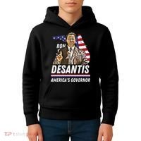 Ron Desantis AmericaS Governor Florida Us Flag Kids Hoodie thumb 4