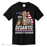 Ron Desantis AmericaS Governor Florida Us Flag Kids T-Shirt thumb 0