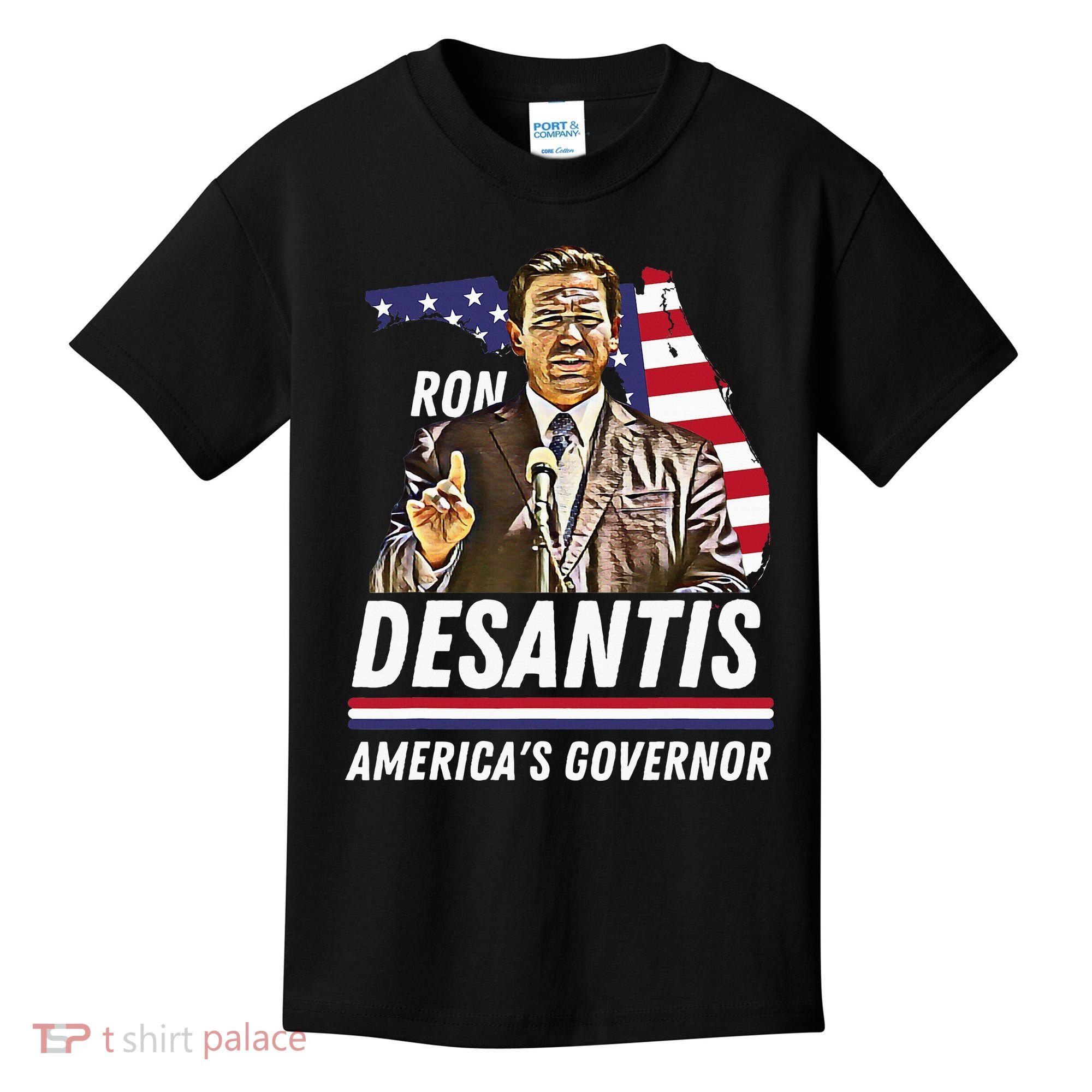 Ron Desantis AmericaS Governor Florida Us Flag Kids T-Shirt