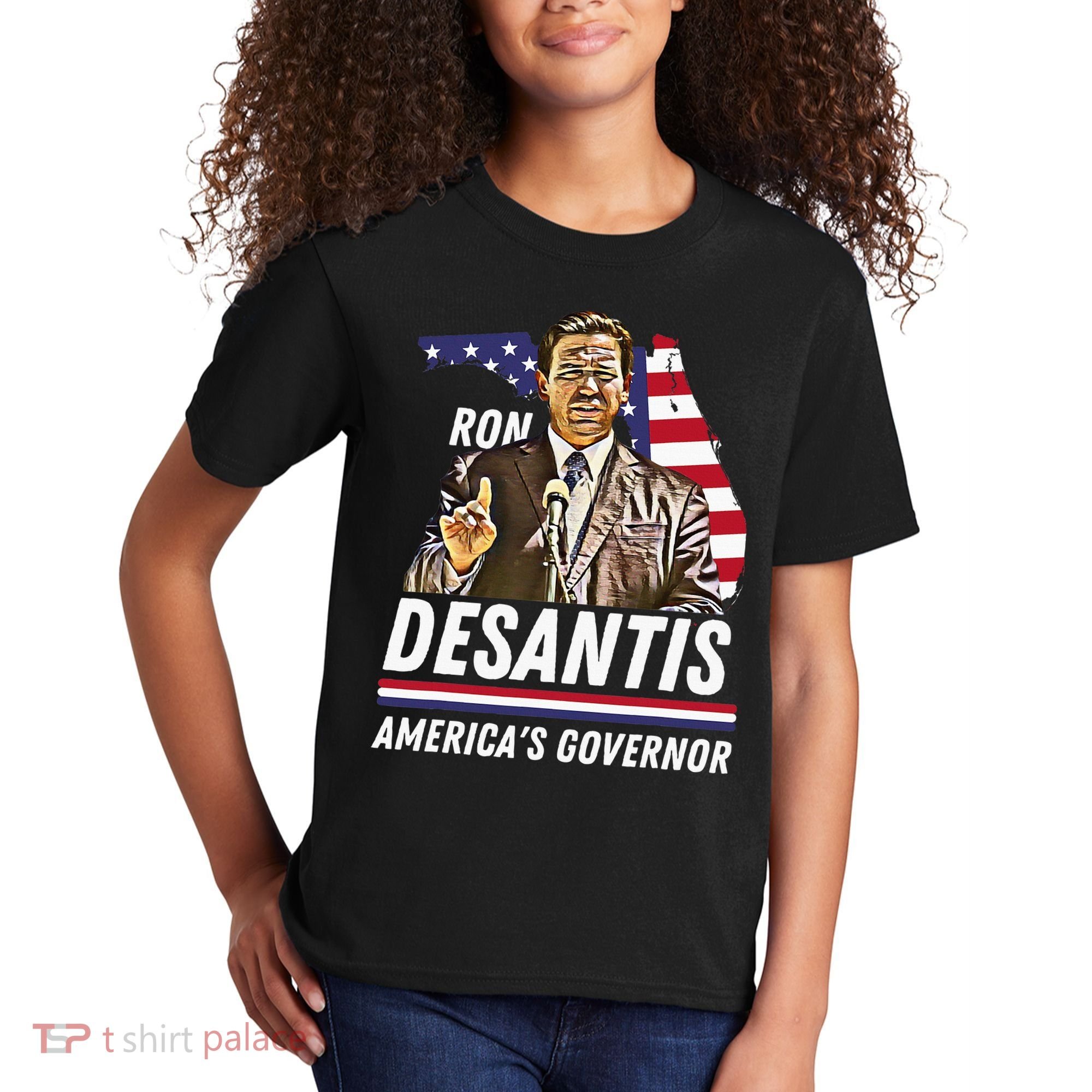 Ron Desantis AmericaS Governor Florida Us Flag Kids T-Shirt