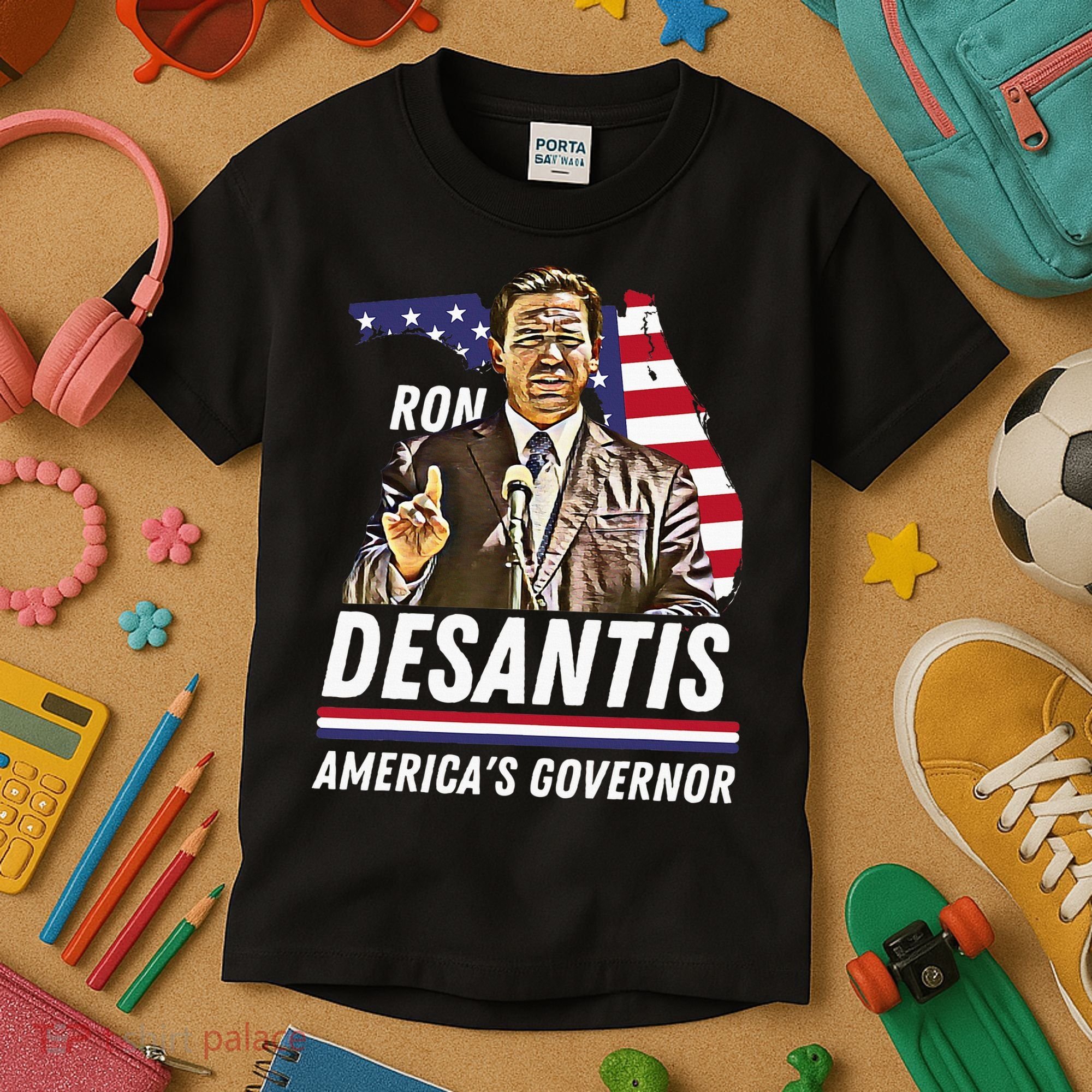 Ron Desantis AmericaS Governor Florida Us Flag Kids T-Shirt