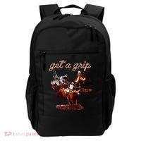 Rodeo Dad Bull Rider Get A Grip Western Country Cowboy Gift Backpack thumb 0