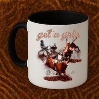 Rodeo Dad Bull Rider Get A Grip Western Country Cowboy Gift Coffee Mug thumb 2