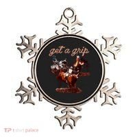 Rodeo Dad Bull Rider Get A Grip Western Country Cowboy Gift Ornament thumb 0