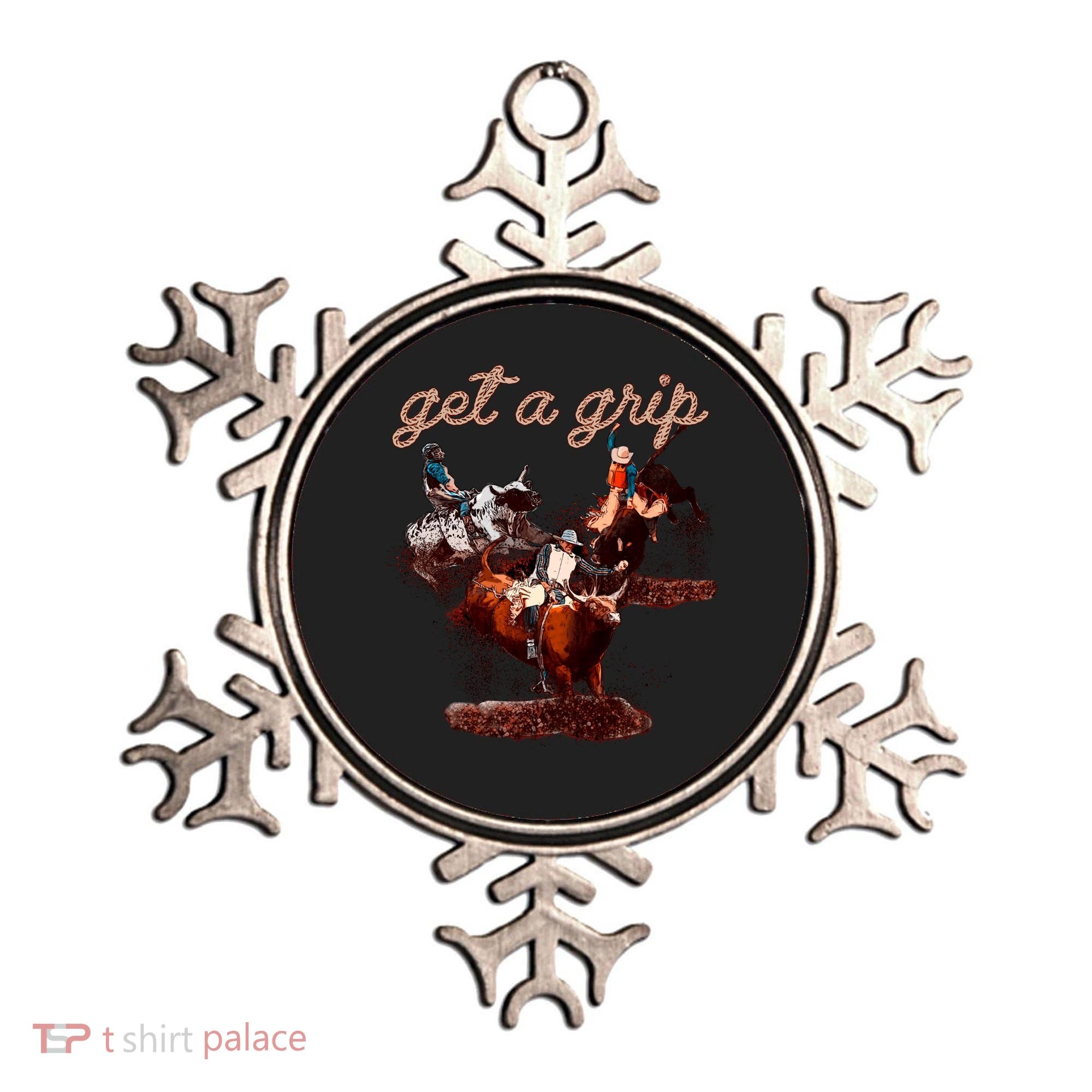 Rodeo Dad Bull Rider Get A Grip Western Country Cowboy Gift Ornament