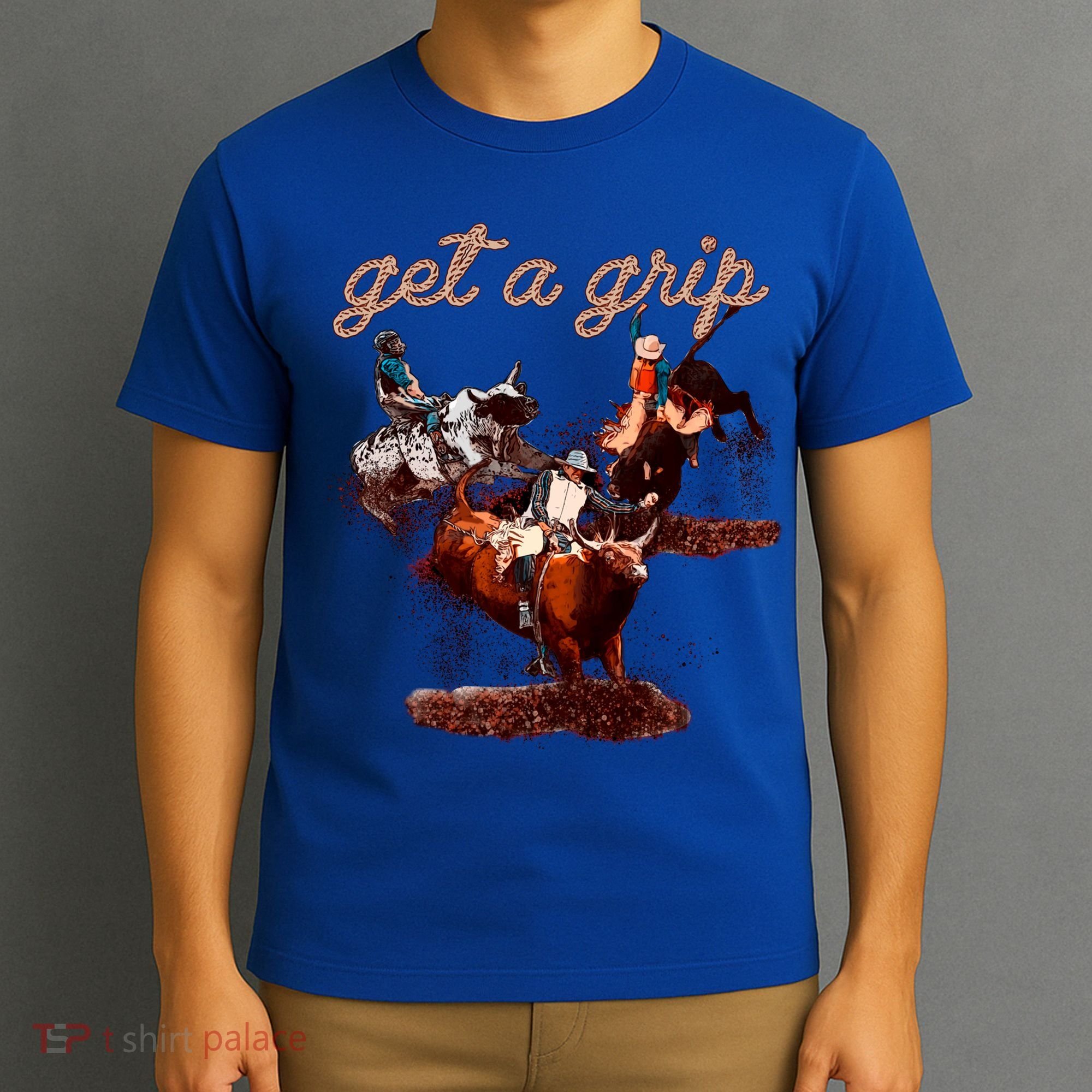 Rodeo Dad Bull Rider Get A Grip Western Country Cowboy Gift T-Shirt