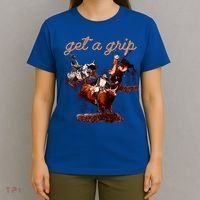 Rodeo Dad Bull Rider Get A Grip Western Country Cowboy Gift T-Shirt thumb 4
