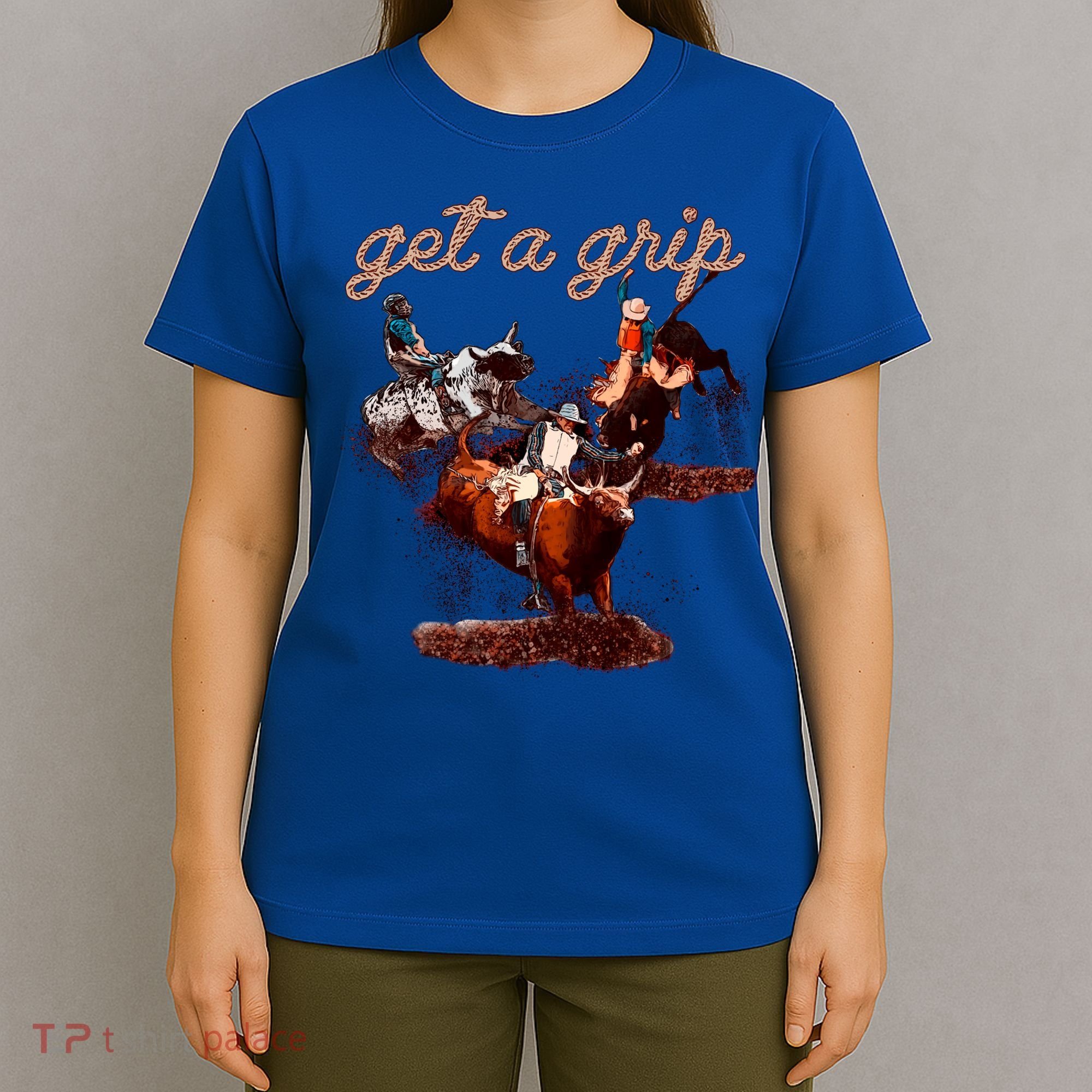 Rodeo Dad Bull Rider Get A Grip Western Country Cowboy Gift T-Shirt