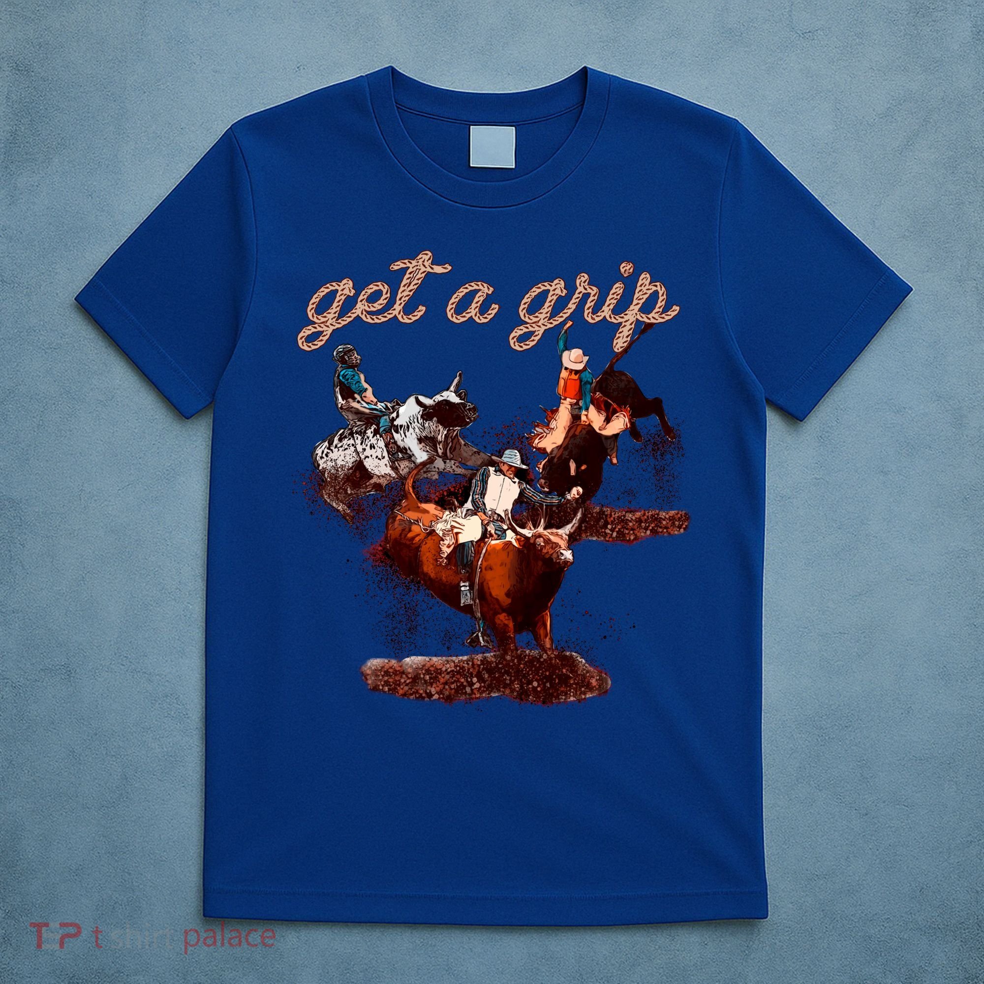 Rodeo Dad Bull Rider Get A Grip Western Country Cowboy Gift T-Shirt