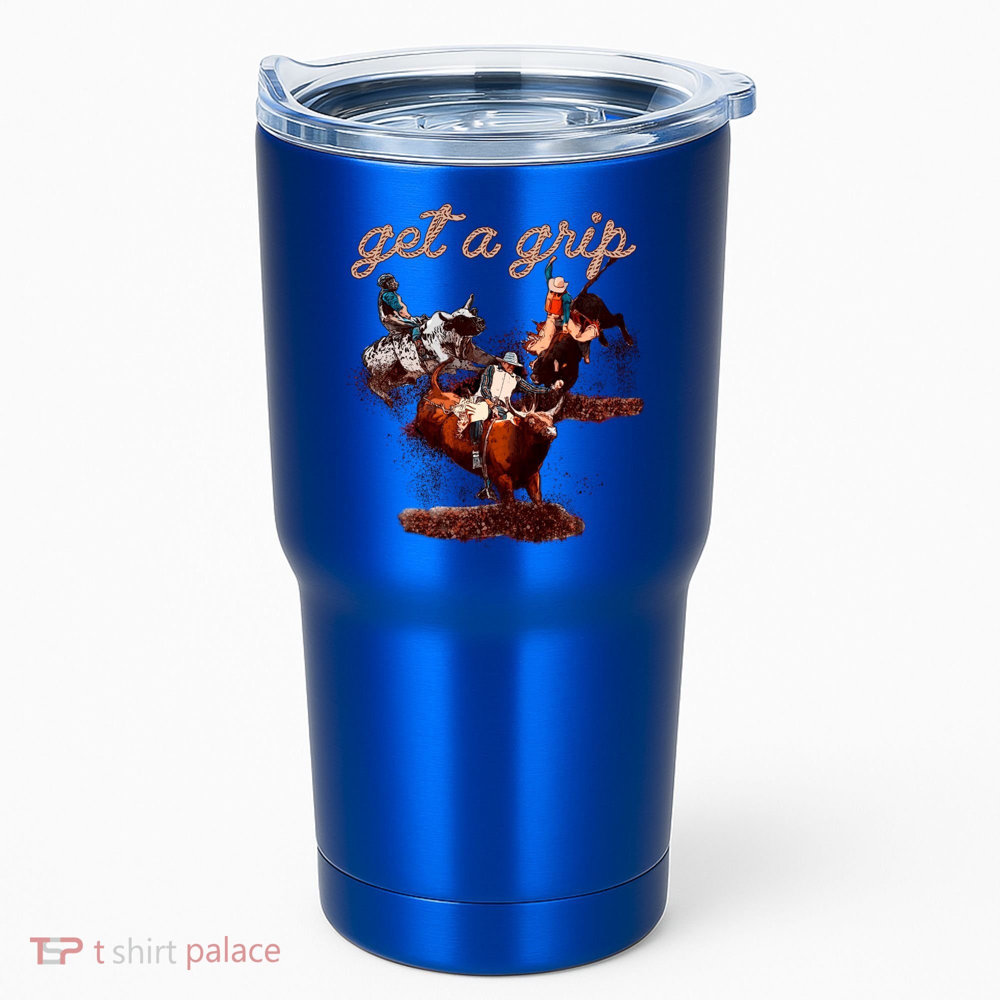 Rodeo Dad Bull Rider Get A Grip Western Country Cowboy Gift Tumbler