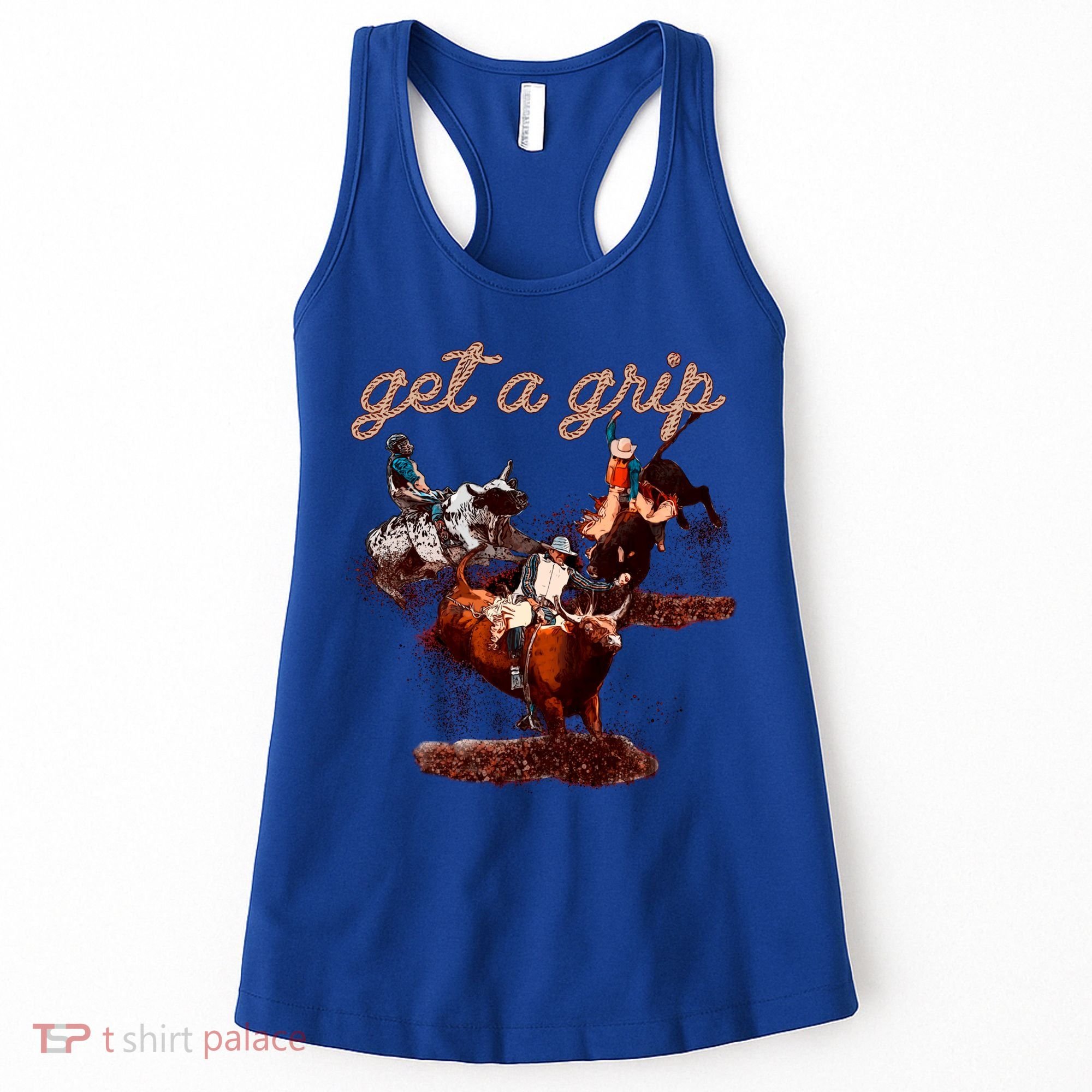 Rodeo Dad Bull Rider Get A Grip Western Country Cowboy Gift Women's Tank Top