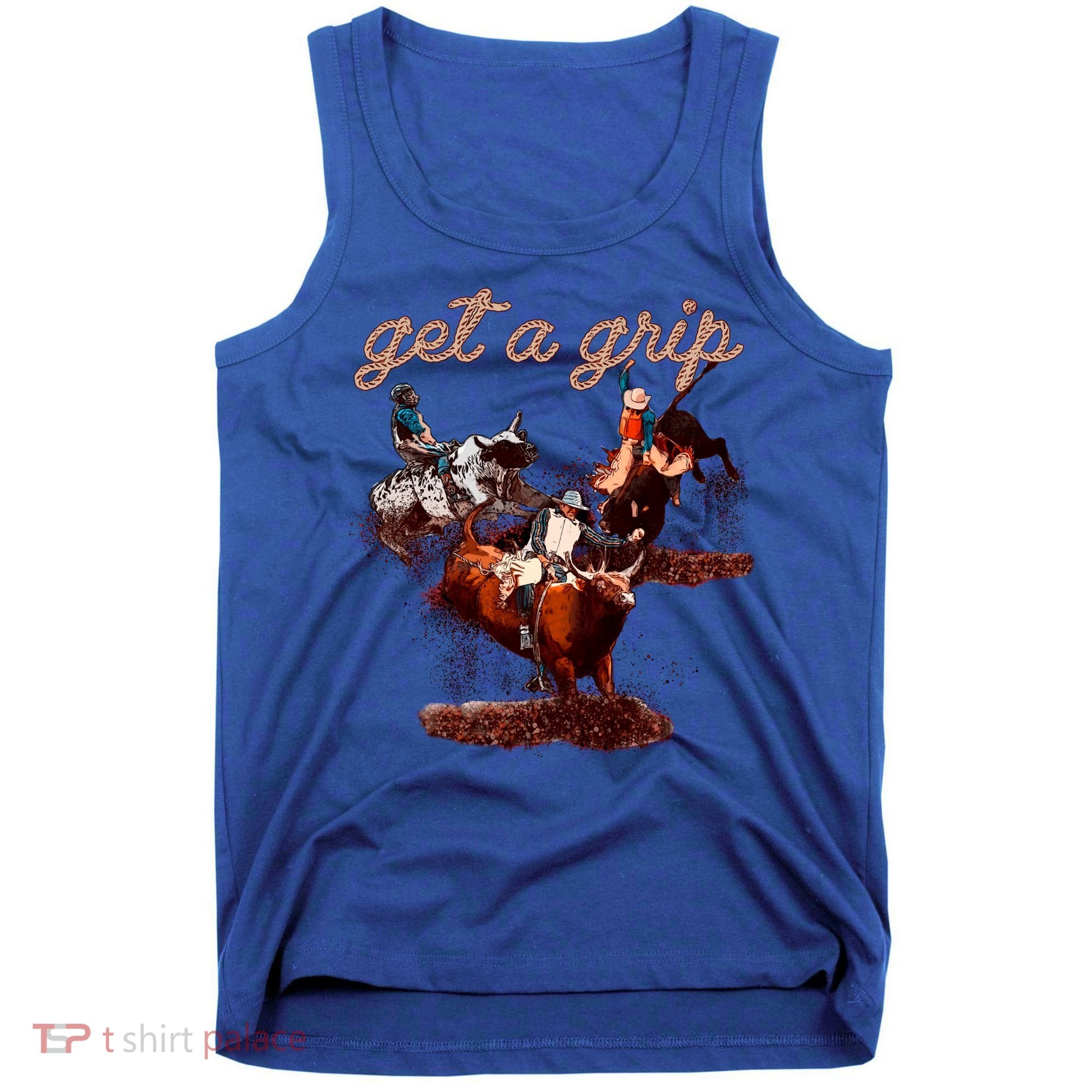 Rodeo Dad Bull Rider Get A Grip Western Country Cowboy Gift Tank Top