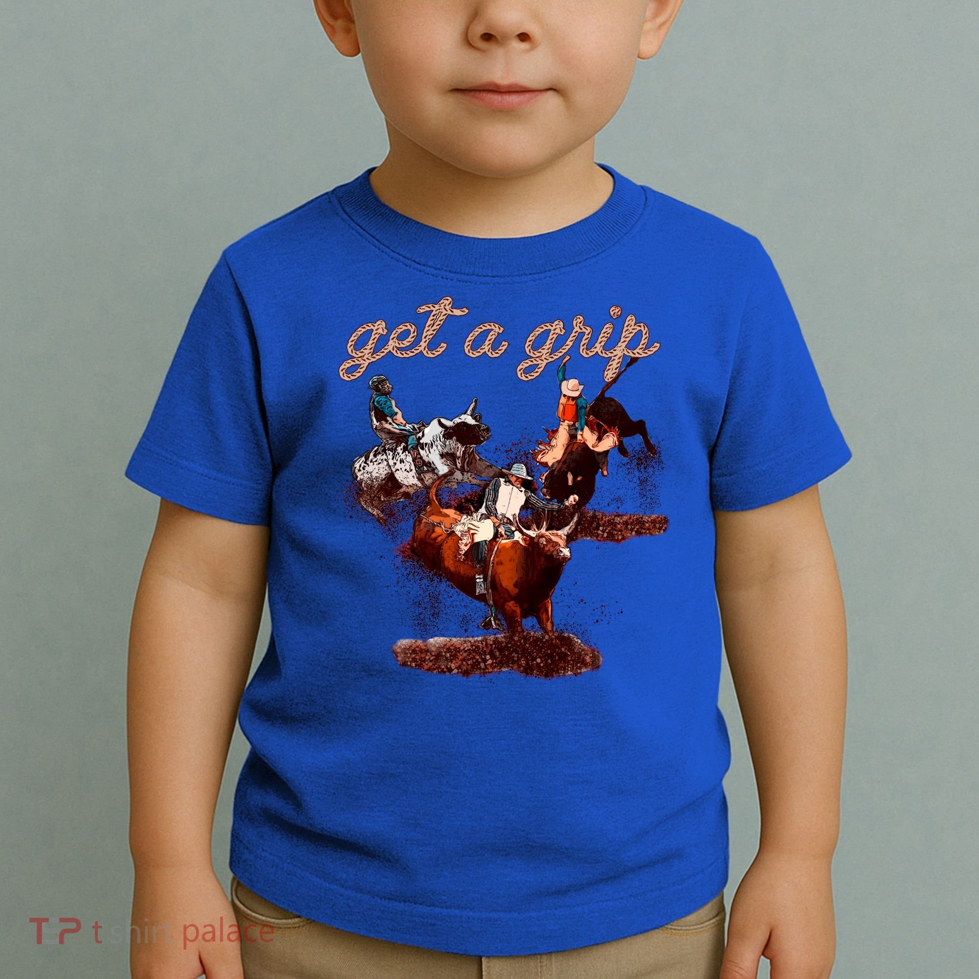 Rodeo Dad Bull Rider Get A Grip Western Country Cowboy Gift Toddler T-Shirt