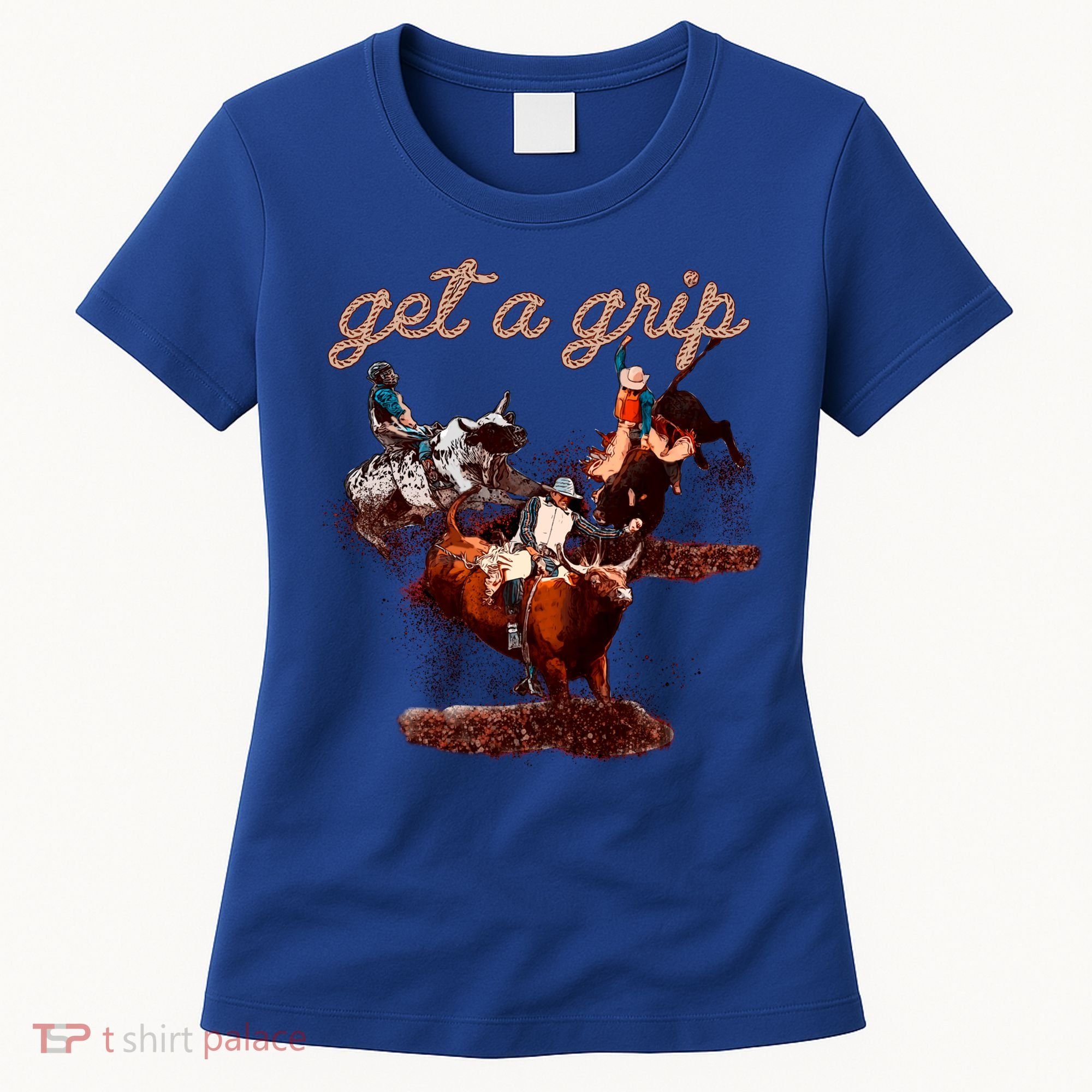 Rodeo Dad Bull Rider Get A Grip Western Country Cowboy Gift Women's T-Shirt